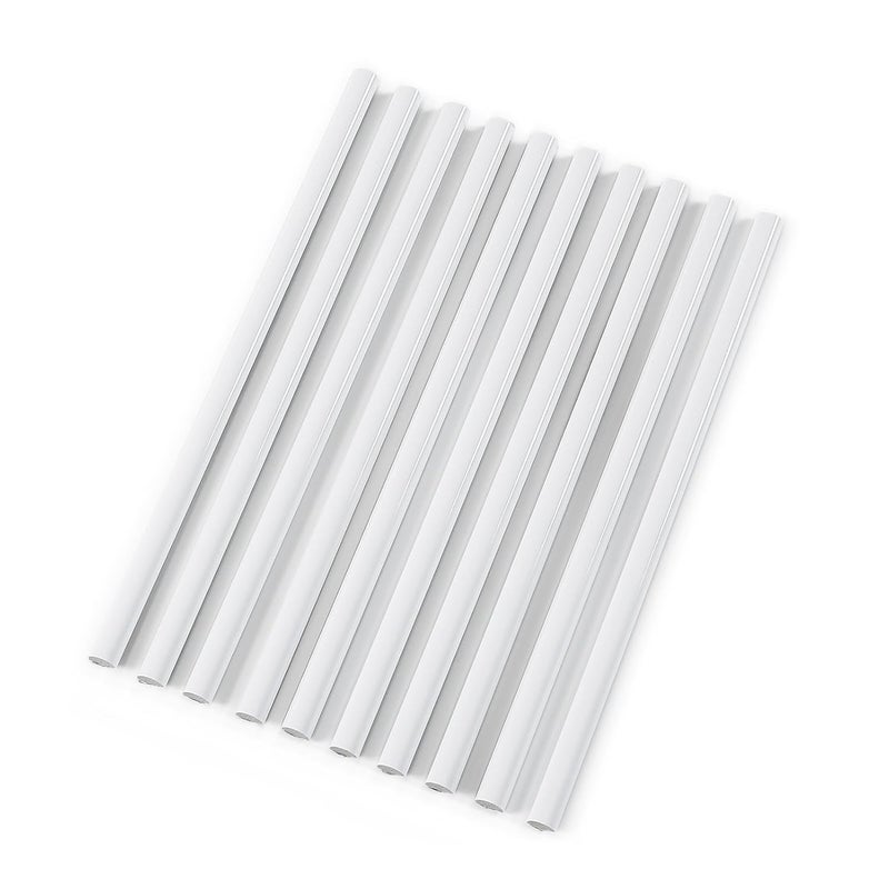 Tilingview 10-Pcs Peel and Stick Tile Edge Trim, 12 Inches Self-Adhesive Tile Edging Decorative Pencil Tile, PVC Molding Tile Trim for Backsplash (White) - Image 2